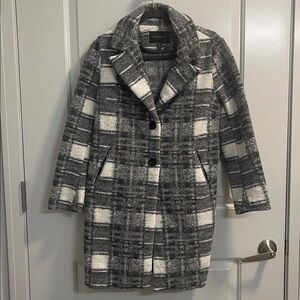 Banana Republic Charcoal and Cream Overcoat